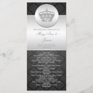 Élégant programme de mariage Royal Crown Black