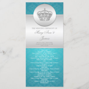 Élégant programme de mariage Royal Crown Blue