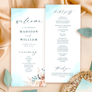 Élégant programme de mariage sur la plage