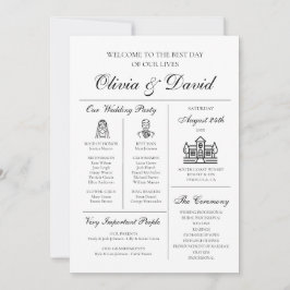 Élégant programme moderne unique de mariage infogr