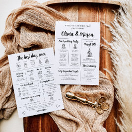 Élégant programme moderne unique de mariage infogr