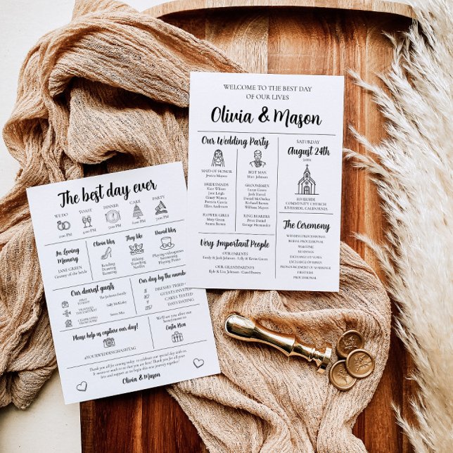 Élégant programme moderne unique de mariage infogr (Créateur téléchargé)