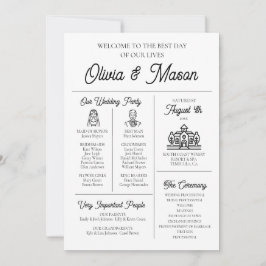 Élégant programme moderne unique de mariage infogr