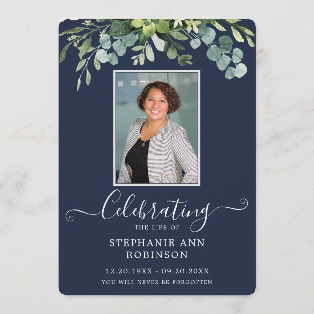 Élégant programme photo Ordre de service bleu (Devant)