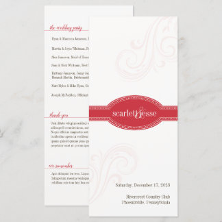 Élégant programme rouge, Collection Mariage Caroli