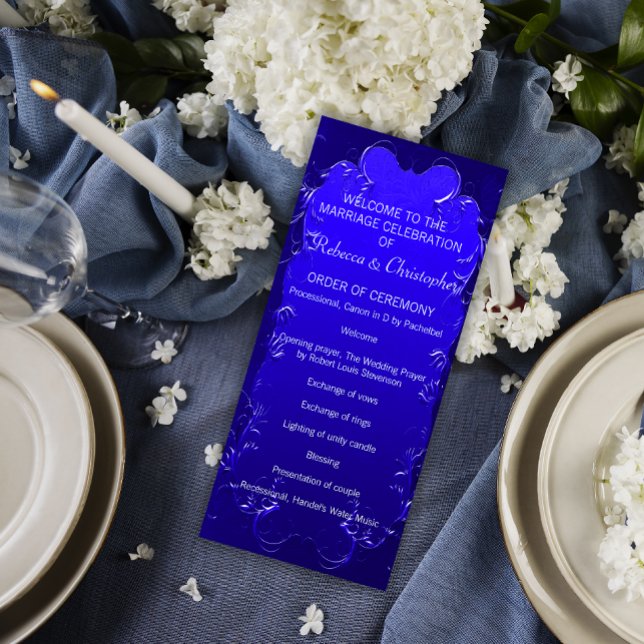 Élégant Programme Royal Blue Wedding (Créateur téléchargé)