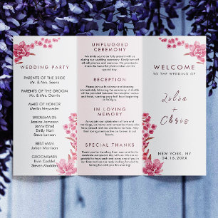 Élégant programme simple Mariage Tri-fold Brochure