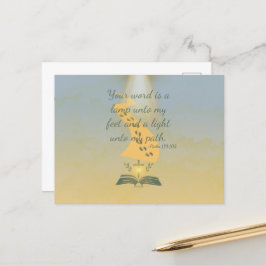 Elegant Psalm 119:105 Wasserfarbe Postkarte