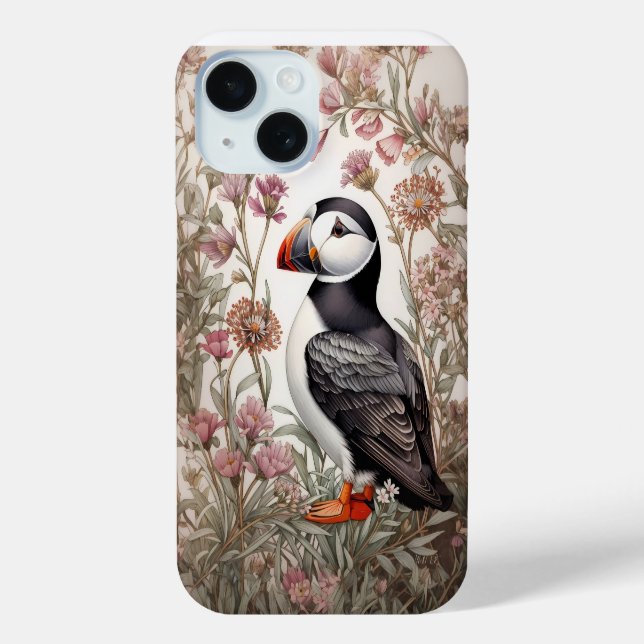 Elegant Puffin William Morris Inspiriert Case-Mate iPhone Hülle (Rückseite)