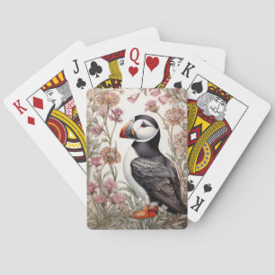 Elegant Puffin William Morris Inspiriert Pink Blum Spielkarten
