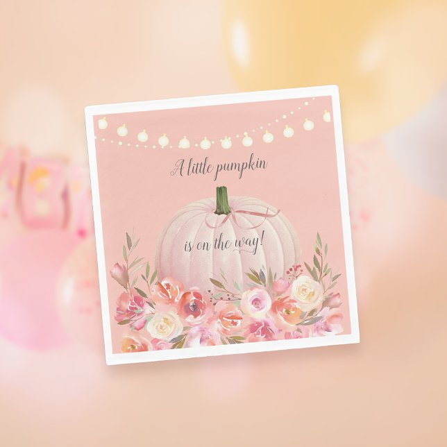 Elegant Pumpkin Baby Girl Shower Serviette (Von Creator hochgeladen)