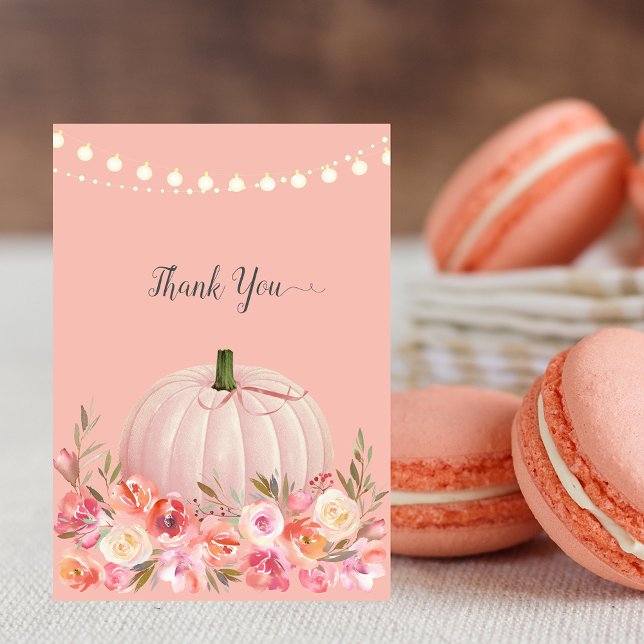 Elegant Pumpkin Baby Shower Danke Rose Gold (Von Creator hochgeladen)