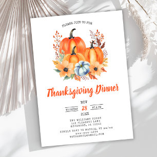 Elegant Pumpkin Erntedank Dinner Einladung