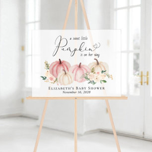 Elegant Pumpkin Floral Baby Girl Dusche Willkommen Acrylschild