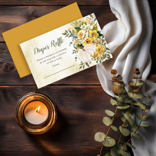 Elegant Pumpkin Harvest Baby Duwer Diaper Raffle Begleitkarte