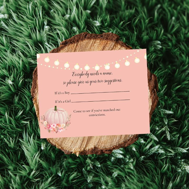 Elegant Pumpkin Name Vorschläge Baby Shower Game Einladung (Von Creator hochgeladen)