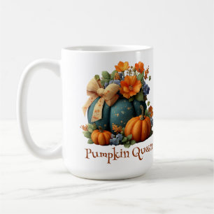 Elegant Pumpkin Queen Floral Halloween Art Kaffeetasse