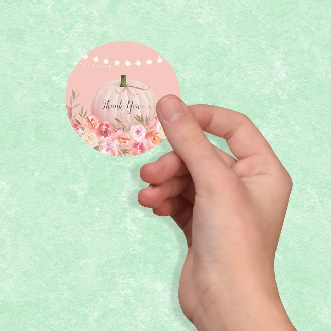 Elegant Pumpkin Vielen Dank Runder Aufkleber (Von Creator hochgeladen)