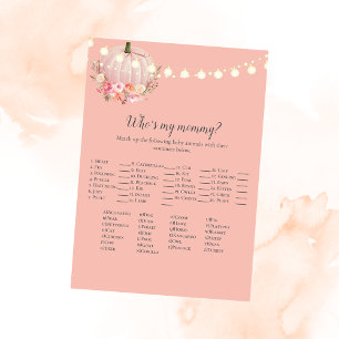 Elegant Pumpkin Who is My Mommy Baby Shower Game Einladung