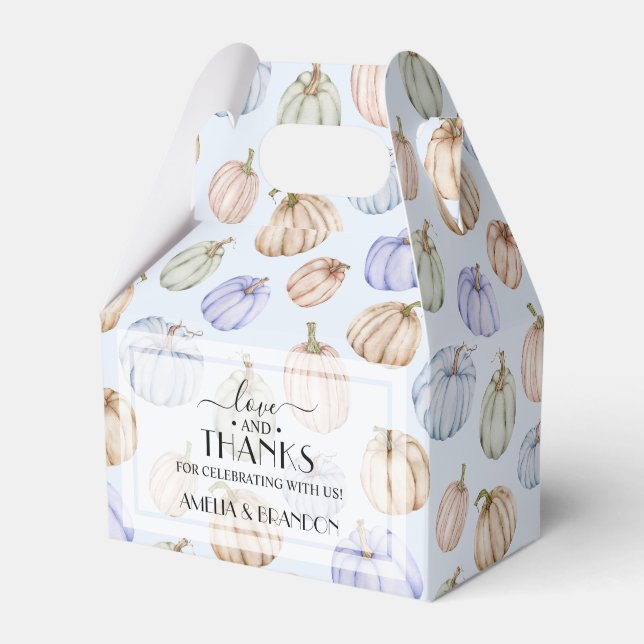 Elegant Pumpkins Blue Boy Baby Shower Fevor Box Geschenkschachtel (Vorderseite)