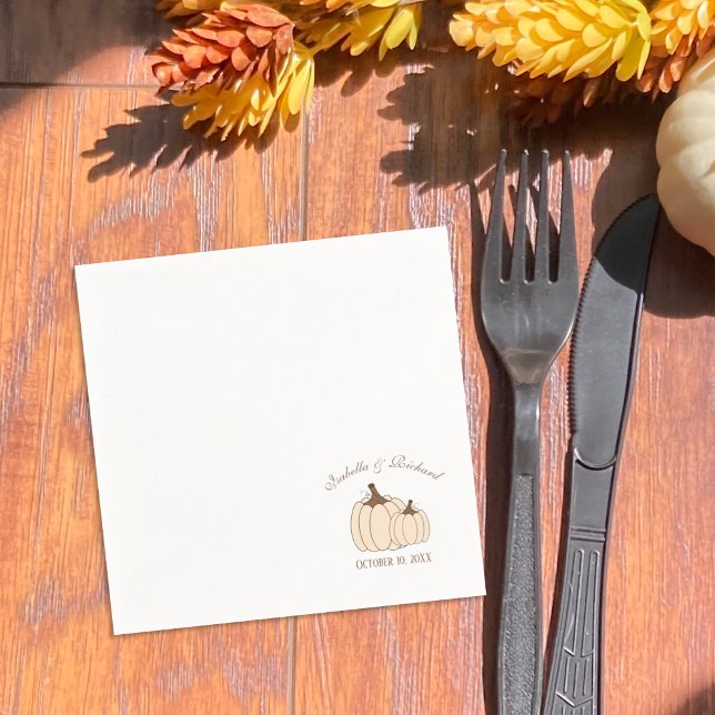 Elegant Pumpkins Hochzeit im Herbst Paper Napkin Serviette (Von Creator hochgeladen)