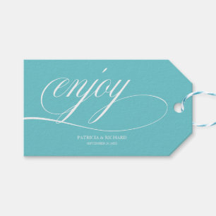Elegant Purist Blue Enjoy Gastgeschenk Hochzeit Ta Geschenkanhänger