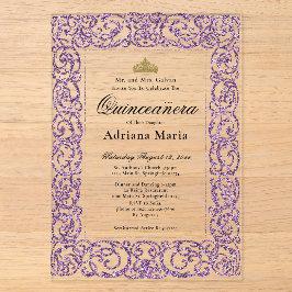 Elegant Purple 15th Birthday Quinceanera Acryleinladungen