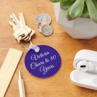 Elegant Purple 80th Birthday Keychain Schlüsselanhänger