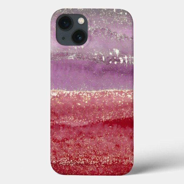 Elegant purple and gold glitter Case-Mate iPhone hülle (Rückseite)