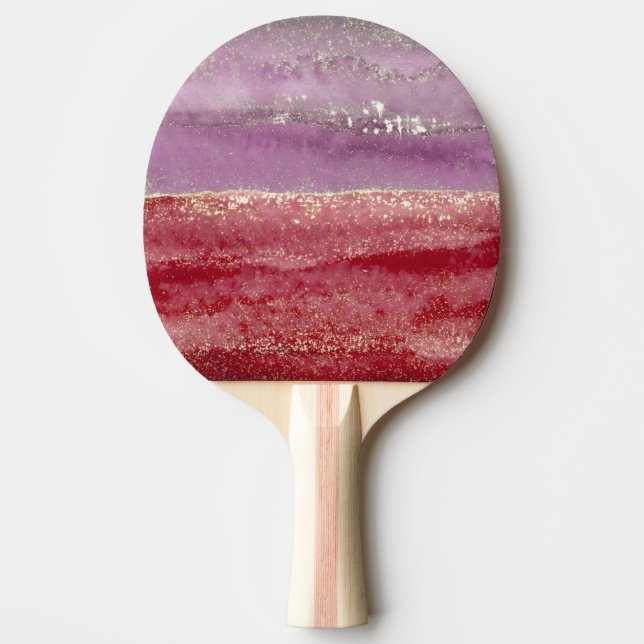 Elegant purple and gold glitter tischtennis schläger (Vorderseite)