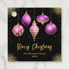 Elegant Purple and Gold Ornament Christmas Geschenkanhänger