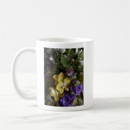 Elegant Purple and Yellow Floral Art Coffee Mug Kaffeetasse