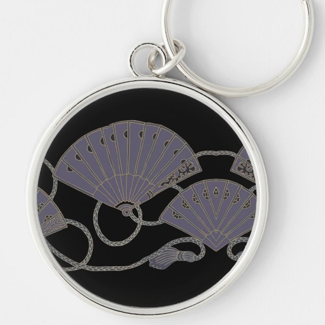 Elegant Purple Fan Schlüsselanhänger (Vorne)