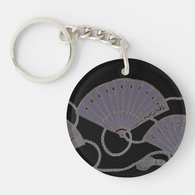 Elegant Purple Fan Schlüsselanhänger (Vorderseite)