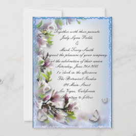 Élégant Purple Floral Et Beurre Invitation