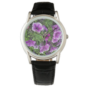 Elegant Purple Flower Armbanduhr