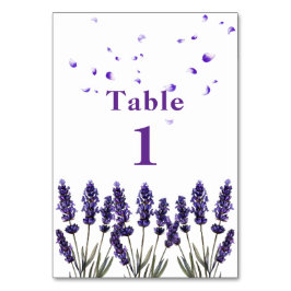 Elegant Purple Lavender Floral Wedding Tischnummer