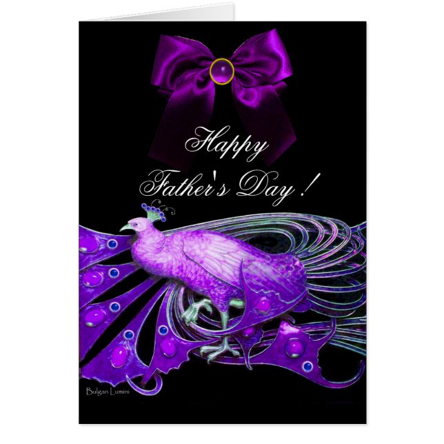 ÉLÉGANT PURPLE PEACOCK, GEM STONE, BAS Fête des pè (Devant)