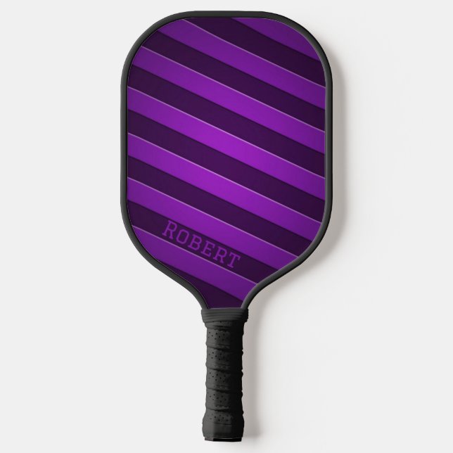 Elegant Purple Personalized Script Name Pickleball Schläger (Rückseite)