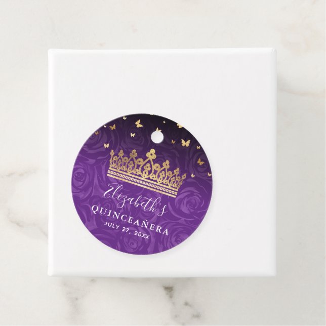 Elegant Purple Rose Gold Crown Thank You Gift Geschenkanhänger (Beispiel)