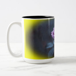 Elegant Purple Rose in the Rain Mug Zweifarbige Tasse