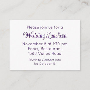 Elegant Purple Script Mariage Invitation d'événeme