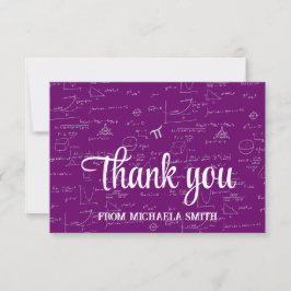 Elegant Purple Script Mathematics Graduation Thank Dankeskarte