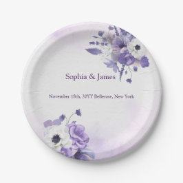 Elegant Purple Watercolor wedding Pappteller