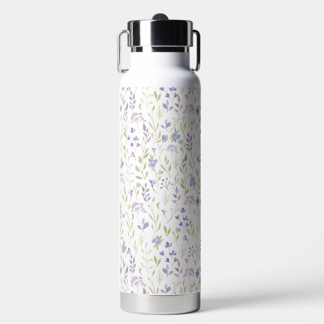 Elegant Purple Wildflower Trinkflasche (Vorderseite)