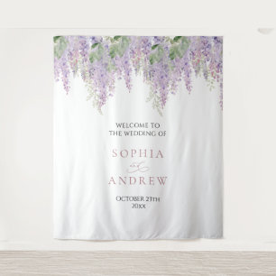 Elégant Purple Wisteria Fleurs Mariage Tapisserie