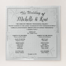 Élégant Puzzle Feuille en argent Mariage