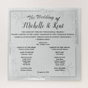 Élégant Puzzle Feuille en argent Mariage