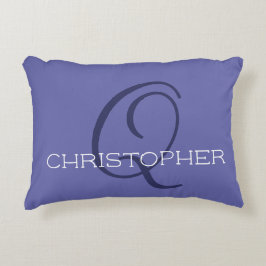 Elegant Q Initial Name Blau Stilvolle Chic Dekokissen