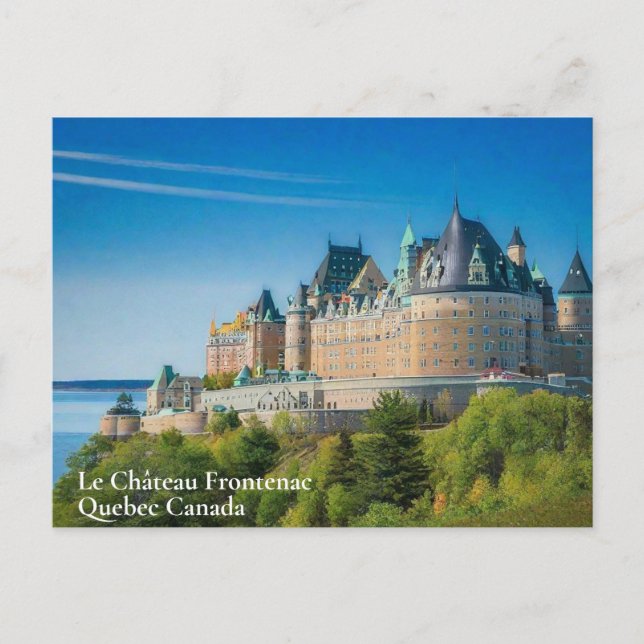 Elegant Quebec Canada Watercolor Postcard Postkarte (Vorderseite)